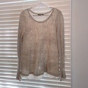 Sweater w ivory satin shell